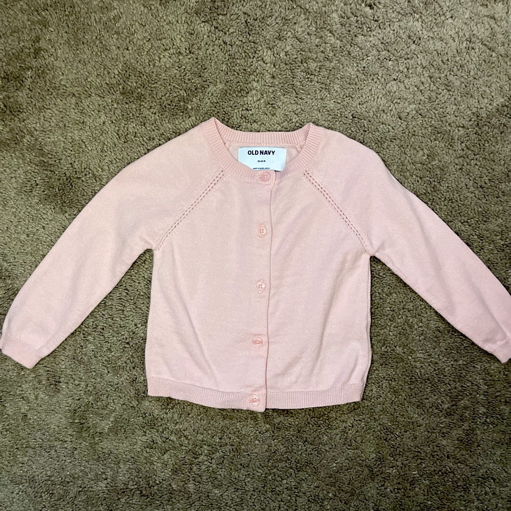 Old navy toddler girls button up sweater size 18-24 months